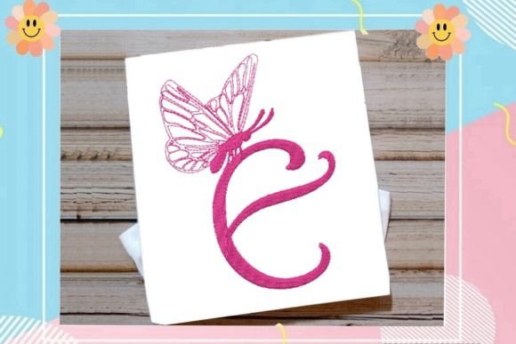 Beautiful Butterfly Letter E