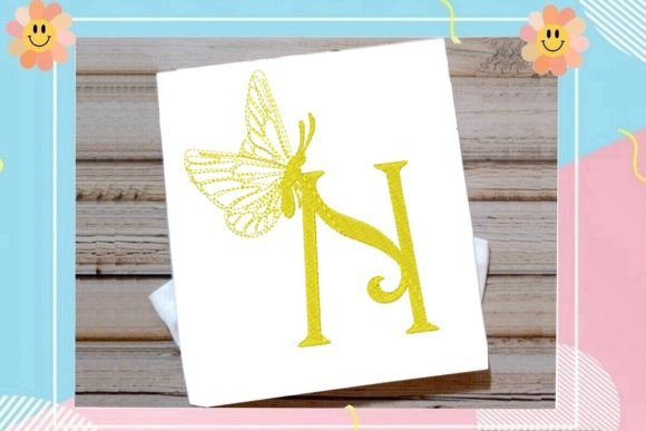 Beautiful Butterfly Letter N