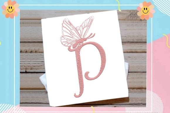 Beautiful Butterfly Letter P