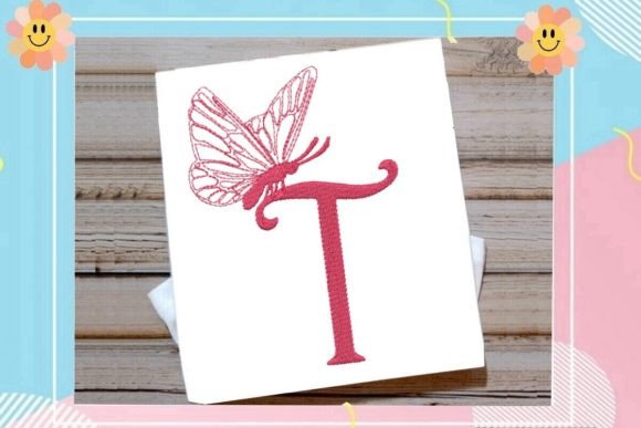 Beautiful Butterfly Letter T