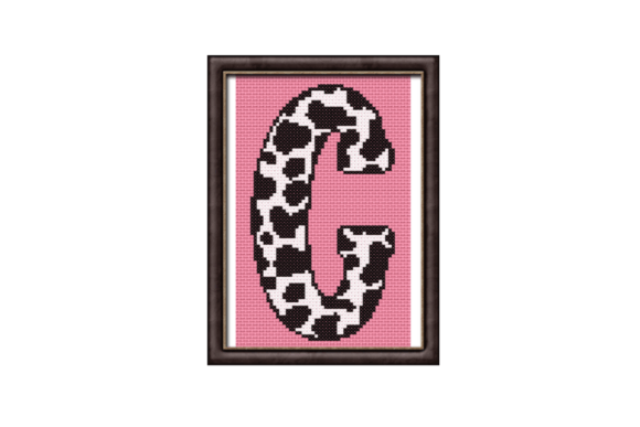 Cow Print C Monogram Cross Stitch