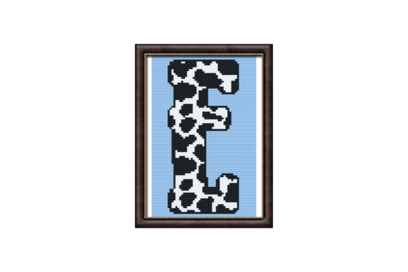 Cow Print E Monogram Cross Stitch