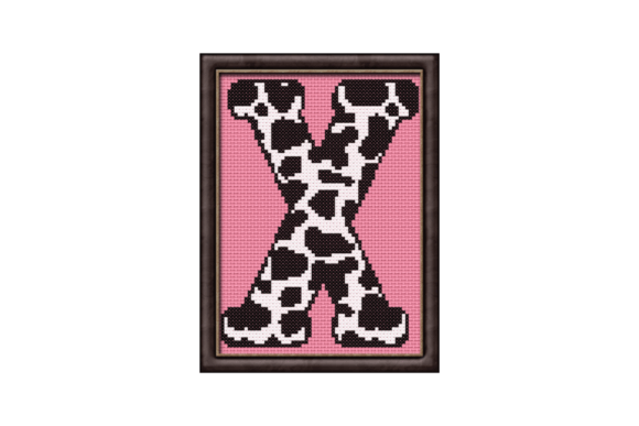 Cow Print X Monogram Cross Stitch
