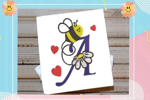 Cute Bee a Letter Monogram