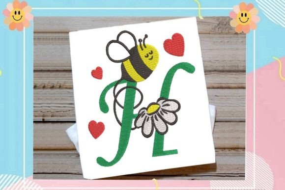 Cute Bee H Letter Monogram