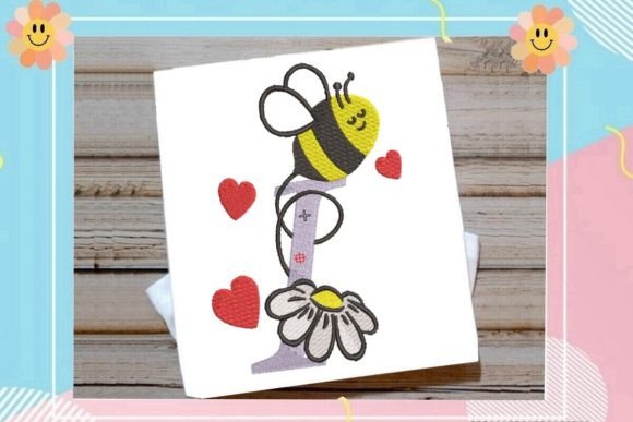 Cute Bee I Letter Monogram