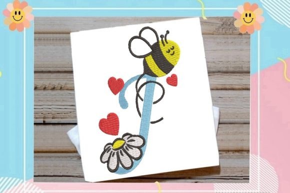 Cute Bee J Letter Monogram