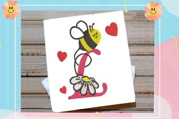 Cute Bee L Letter Monogram
