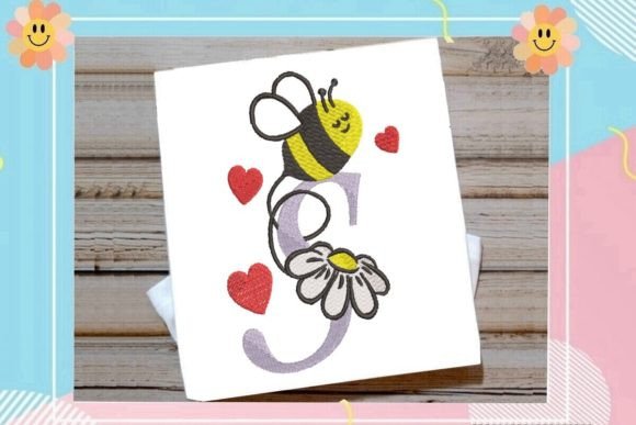 Cute Bee S Letter Monogram