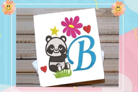 Cute Panda Monogram B Letter