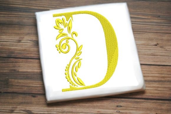 D Letter Elegant Illustrated Alphabet Decoration