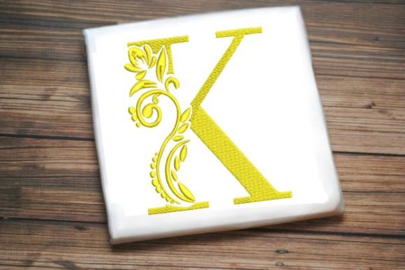 K Letter Elegant Illustrated Alphabet Decoration