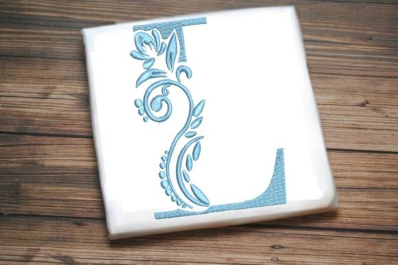 L Letter Elegant Illustrated Alphabet Decoration