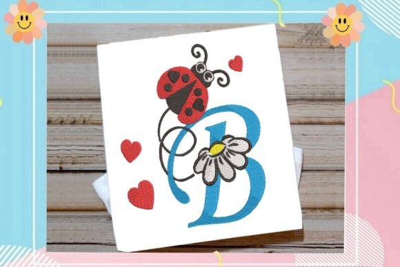 Ladybug B Letter Monogram