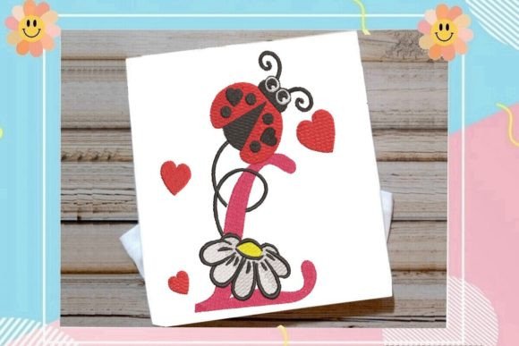 Ladybug L Letter Monogram