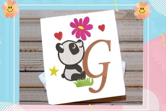 The Cute Panda Monogram G Letter