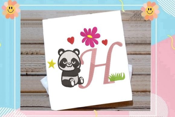 The Cute Panda Monogram H