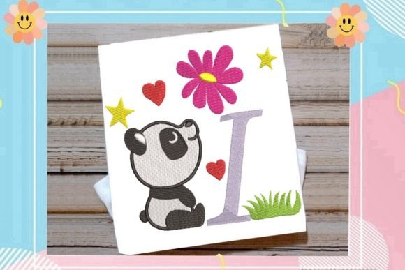 The Cute Panda Monogram I Letter