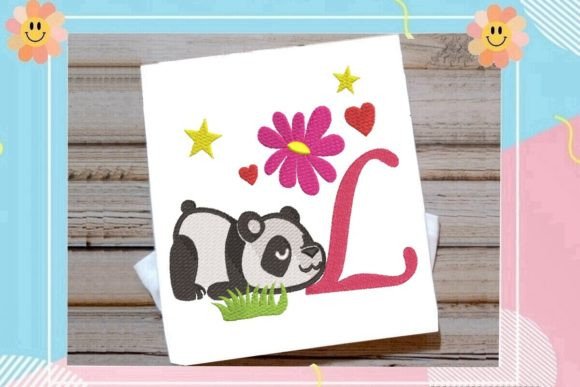 The Cute Panda Monogram L Letter