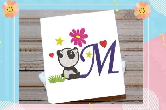 The Cute Panda Monogram M Letter