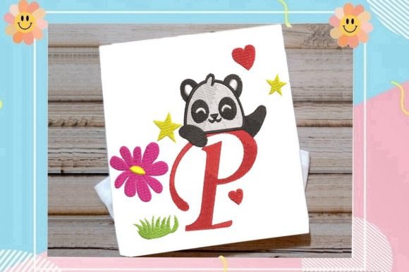 The Cute Panda Monogram P Letter