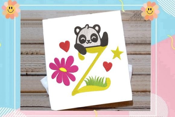 The Cute Panda Monogram Z Letter