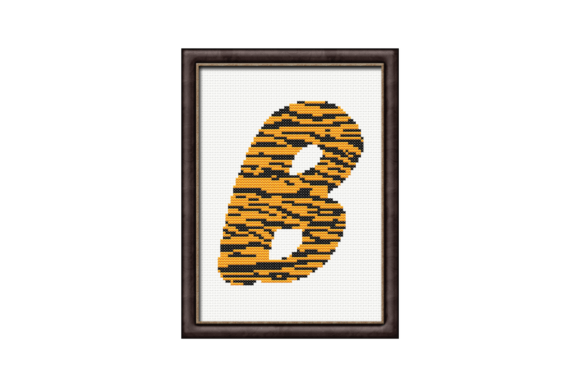 Tiger Print B Monogram Cross Stitch